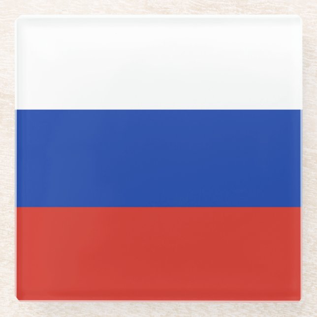 Posavasos De Vidrio Drapeau Russie tricolore (Anverso)