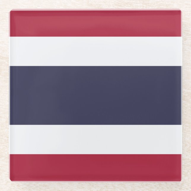 Posavasos De Vidrio Drapeau Thaïlande  (Anverso)