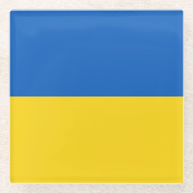 Posavasos De Vidrio Drapeau Ukraine (Anverso)