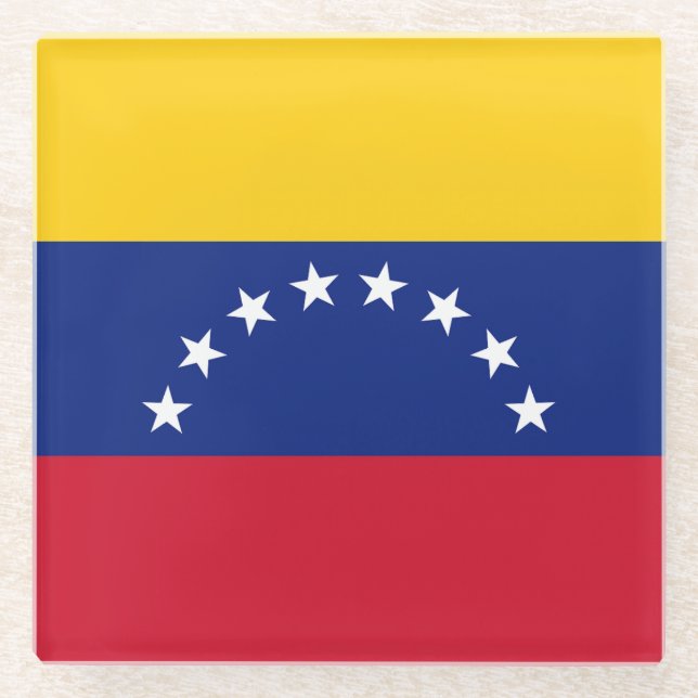 Posavasos De Vidrio Drapeau Venezuela (Anverso)