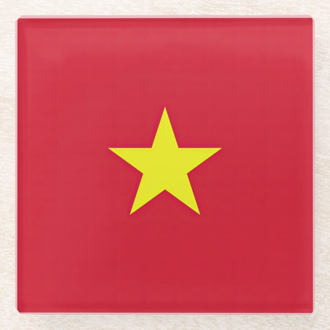 Posavasos De Vidrio Drapeau Vietnam (Anverso)