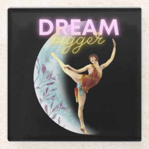 Posavasos De Vidrio Dream Bigger Vintage Ballet Dancer