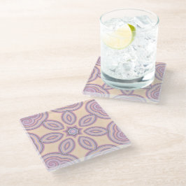 Posavasos De Vidrio Dreamy Swirls - Patrón Psicodélico Pastel