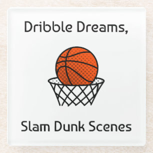 Posavasos De Vidrio Dribble Dreams, Escenas de Mate de Baloncesto