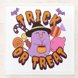 Posavasos De Vidrio Dulce Fantasma de Halloween Truco o Trato