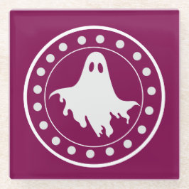Posavasos De Vidrio Dulce Fantasma Espeluznante de Halloween Naranja y