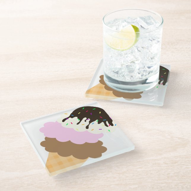 Posavasos De Vidrio Dulce helado (Angular)