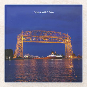 Posavasos De Vidrio Duluth Aerial Lift Bridge y John G. Munson