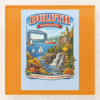 Posavasos De Vidrio Duluth Minnesota Souvenir Coaster – Lago Superior