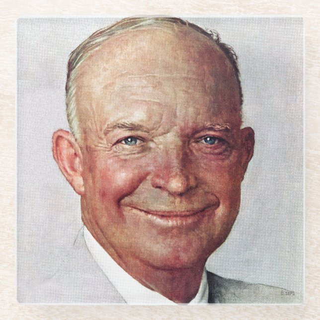 Posavasos De Vidrio Dwight D. Eisenhower (Anverso)