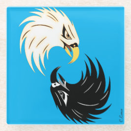 Posavasos De Vidrio "Eagle Eye" Coaster - Blue