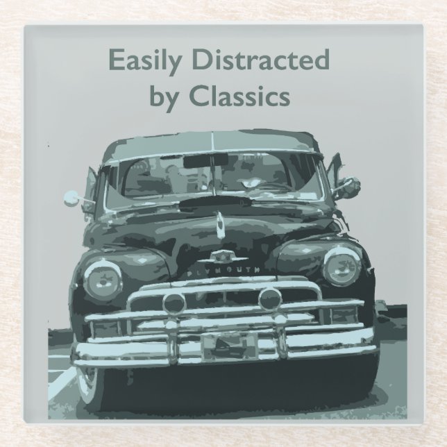 Posavasos De Vidrio Easily Distracted by Classics (Anverso)