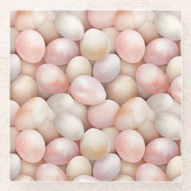 Posavasos De Vidrio Easter Peach Pink Eggs   (Anverso)
