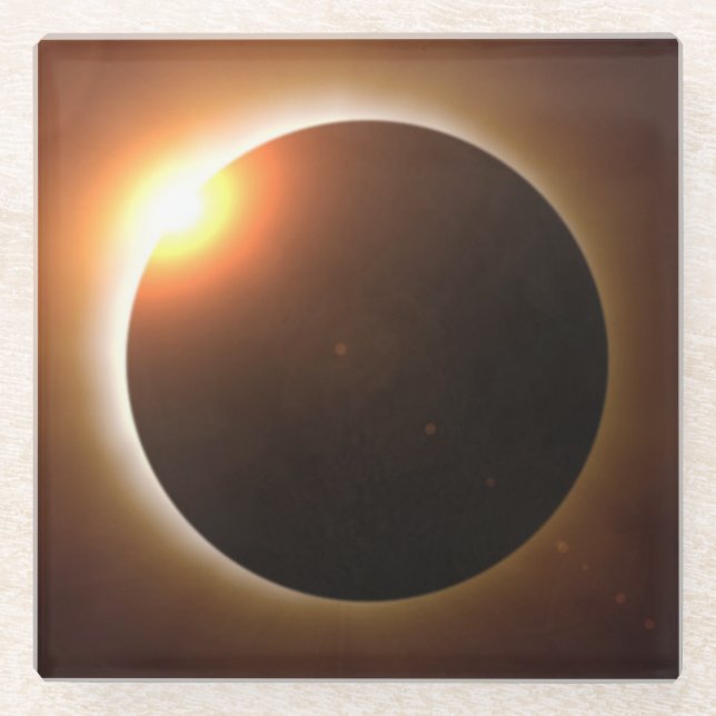 Posavasos De Vidrio Eclipse solar total (Anverso)