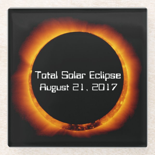 Posavasos De Vidrio Eclipse solar total de 2017 (Anverso)