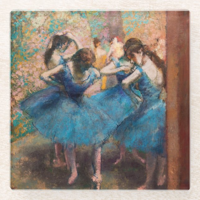 Posavasos De Vidrio Edgar Degas - Bailarinas de azul (Anverso)