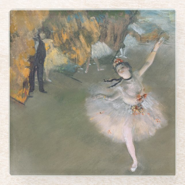 Posavasos De Vidrio Edgar Degas | Estrella o bailarina en el escenario (Anverso)