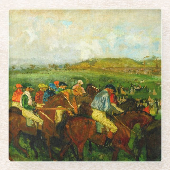 Posavasos De Vidrio Edgar Degas Horseback Riding (Anverso)