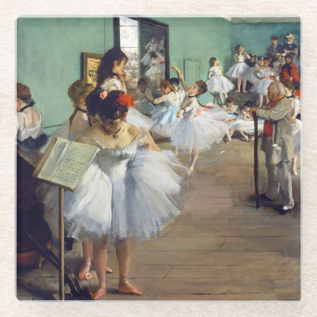 Posavasos De Vidrio Edgar Degas - La clase de danza (Anverso)