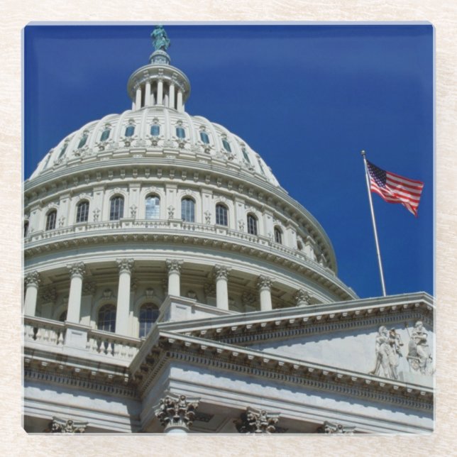 Posavasos De Vidrio Edificio del capitolio, Washington, los E.E.U.U. (Anverso)