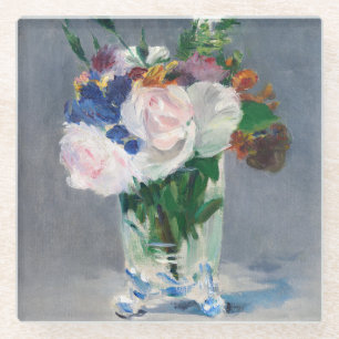 Posavasos De Vidrio Edouard Manet - Flores en un jarrón de cristal