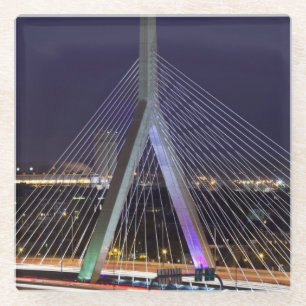 Posavasos De Vidrio EE. UU., Massachusetts, Boston. Leonard Zakim