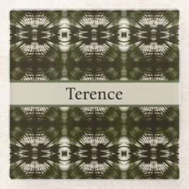 Posavasos De Vidrio Ejército de la Sombra de la Palma Verde, personali