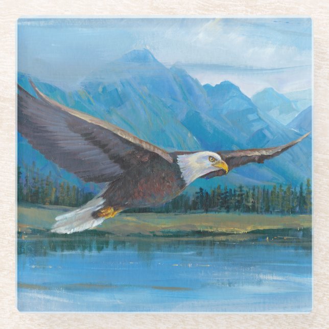 Posavasos De Vidrio El águila calva crece (Anverso)