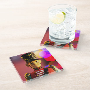 Posavasos De Vidrio El amigo soldadito de juguete clásico de Navidad d