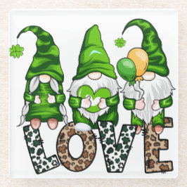POSAVASOS DE VIDRIO EL AMOR DE LA PAZ FELIZ ST PATRICKS DAY CUTE GNOME
