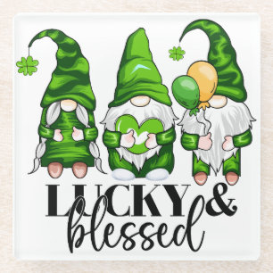 POSAVASOS DE VIDRIO EL AMOR DE LA PAZ FELIZ ST PATRICKS DAY CUTE GNOME