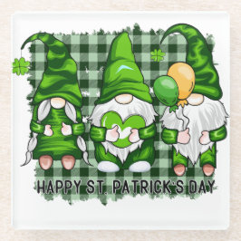 POSAVASOS DE VIDRIO EL AMOR DE LA PAZ FELIZ ST PATRICKS DAY CUTE GNOME