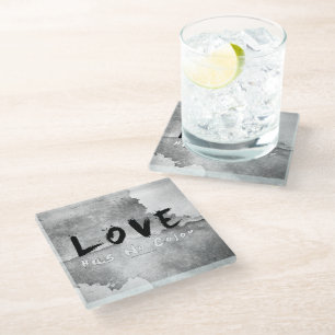 Posavasos De Vidrio El amor de SlipperyJoe no tiene color raza tono de