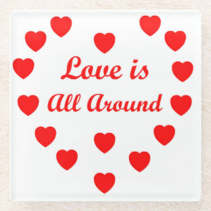 Posavasos De Vidrio El amor está por todas partes