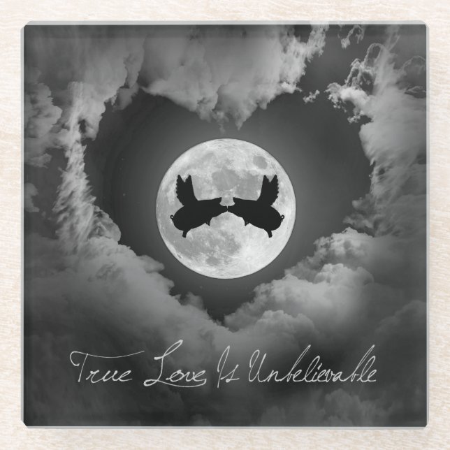 Posavasos De Vidrio El amor verdadero es el besarse de los cerdos del (Anverso)