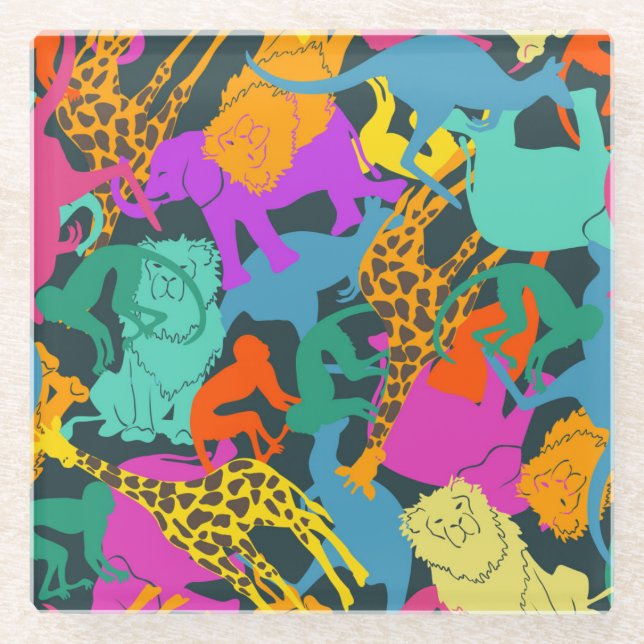 Posavasos De Vidrio El animal siluetea el modelo (Anverso)