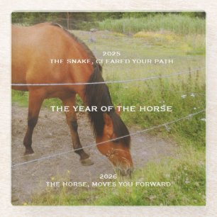 Posavasos De Vidrio El año del Caballo, 2026