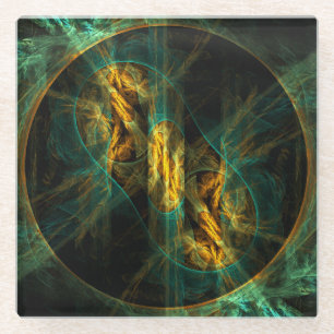 Posavasos De Vidrio El arte abstracto del ojo de la jungla