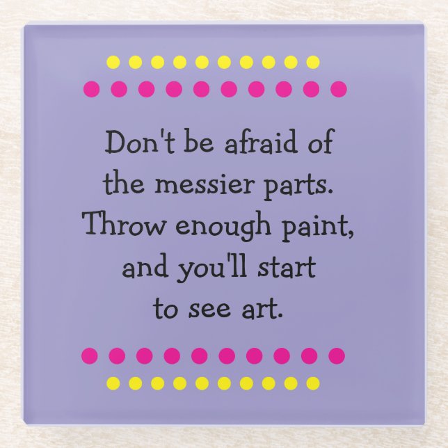 Posavasos De Vidrio El arte es confuso (Anverso)