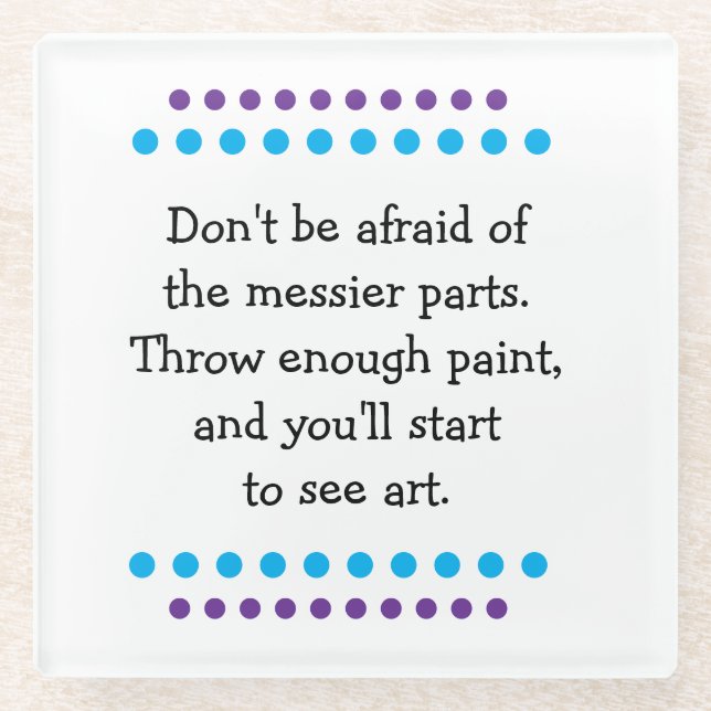 Posavasos De Vidrio El arte es confuso (Anverso)