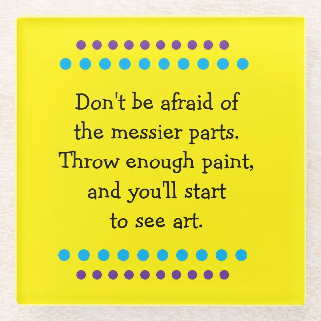 Posavasos De Vidrio El arte es confuso (Anverso)