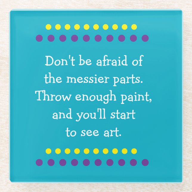 Posavasos De Vidrio El arte es confuso (Anverso)