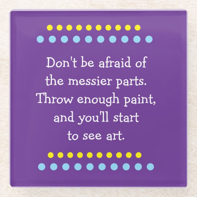 Posavasos De Vidrio El arte es confuso (Anverso)