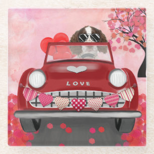 Posavasos De Vidrio El auto español Springer en inglés corazón de San