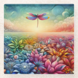 Posavasos De Vidrio El baile de la libélula