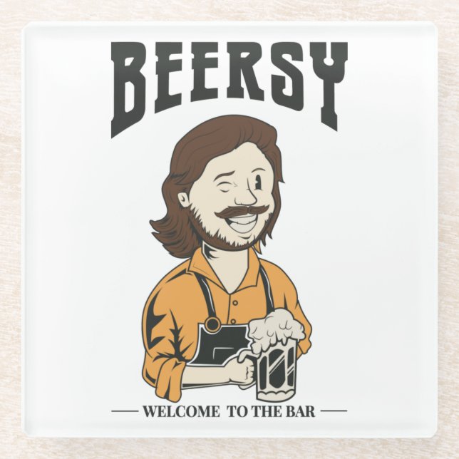 Posavasos De Vidrio El barman (Anverso)