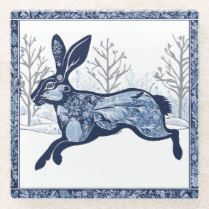 Posavasos De Vidrio El capricho del invierno de Hares