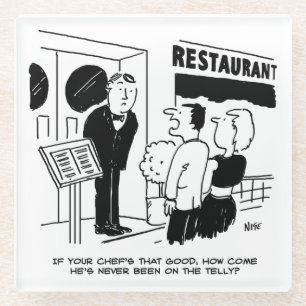 Posavasos De Vidrio El chef del restaurante no ha estado en el Persona