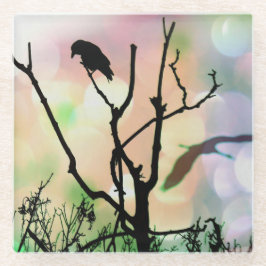 Posavasos De Vidrio El cuervo solitario