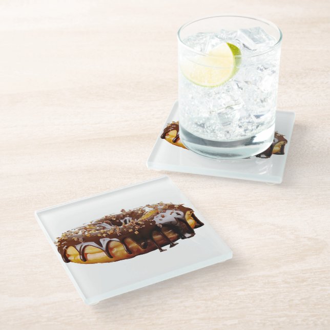 Posavasos De Vidrio El decadente donut de SlipperyJoe cubierto de glos (Angular)